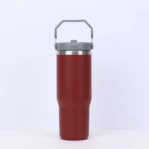 Vacuum Insulated Drink Tumbler with Grip Handle, 30oz Stainless Steel <b>Travel</b> <b>Cup</b> for Car Coffee and Tea - Product Image 2