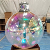 Décorations personnalisées pour la maison globe géant gonflable avec photo Ornements brillants Décor de Noël Sphère réfléchissante chromée Boule miroir gonflable