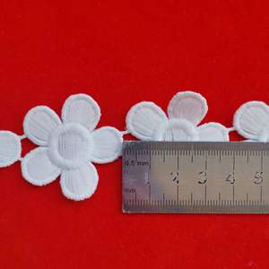 卸売ポリエステルレーストリム絶妙な衣料品アクセサリー刺繍チュールレースホワイト/水溶性レース - Product Image 5