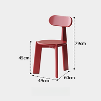 Chaise de salon empilable ergonomique en bois massif de style nordique pour hôtel et restaurant