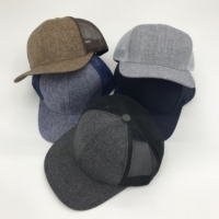 Sombreros de camionero en blanco de 6 paneles personalizados Gorras lisas para hombre Sombreros de malla para correr