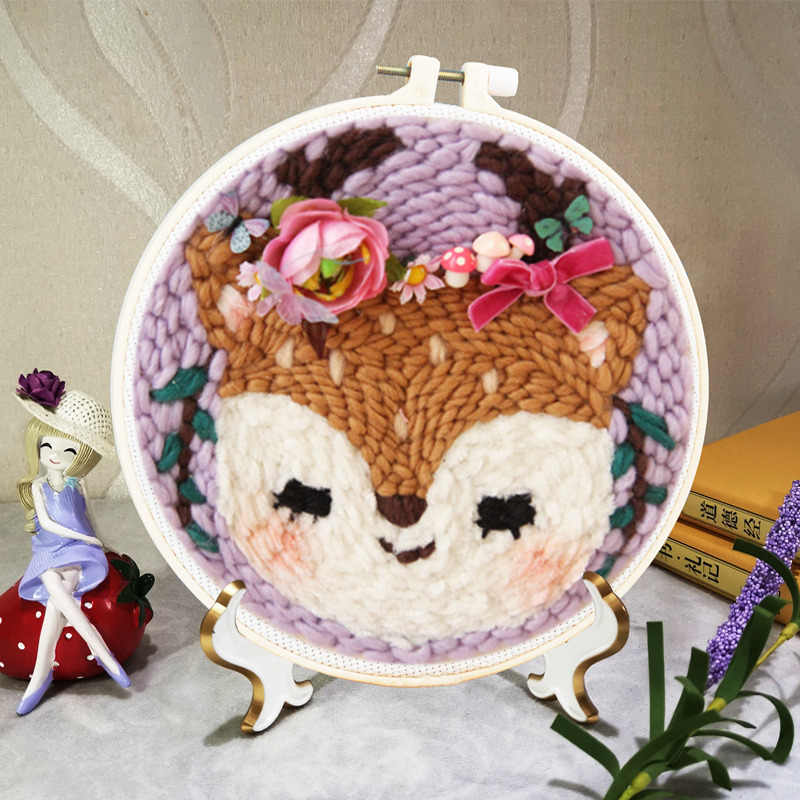 Handmade Home Decoration Set Embroidery Kit Punch Needle Rug Hooking Craft