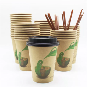 Tasse à café jetable en papier à paroi unique, 10 oz, pour boisson chaude, tasses à café en papier écologique avec couvercle - Product Image 3