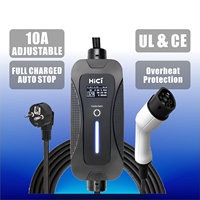 Chargeur Ev Portable 10-32a, courant réglable, 7,4 kw, pour maison, Type 2, Iec 62196, chargeur Evse pour voiture électrique