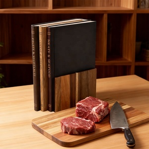 Planche à découper multifonctionnelle en bois d'acacia massif antidérapante et durable en forme de <span class=keywords><strong>livre</strong></span> avec support en bois, lot de 3 - Product Image 4