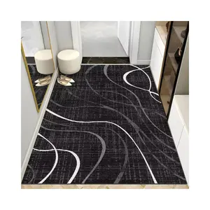 Tapis de ménage de luxe noir et or en faux cachemire fabriqués en Chine tapis de haute qualité tapis antidérapants