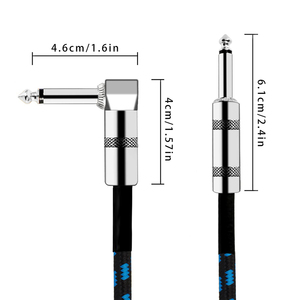 Cable de guitarra de 1/4 <span class=keywords><strong>pulgadas</strong></span>, macho a macho de 1/4 <span class=keywords><strong>pulgadas</strong></span>, <span class=keywords><strong>20</strong></span> pies, extremo recto/ángulo recto - Product Image 2