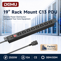 Server-Rack PDU Steckdosenleiste 8-fach IEC320 C13 10A Überlastschutzschalter für 19-Zoll-Netzwerkschrank OEM ODM CE