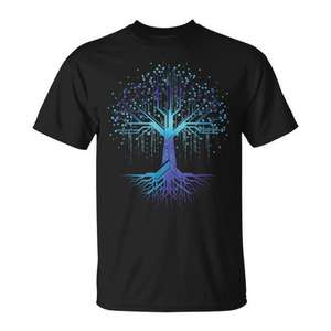 Camiseta con diseño de árbol de código binario, ciencia de la computación, tecnología, programador - Product Image 1
