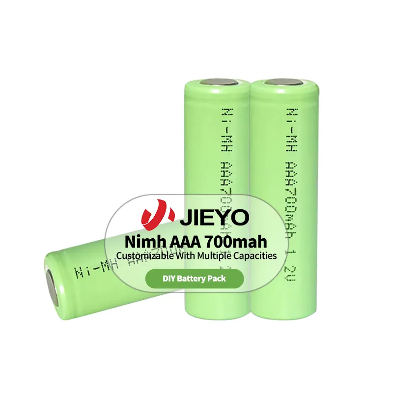 Jieyo Baterias NIMH AAA Tamanho 1.2v 700mah Célula Cilíndrica Recarregável de Metal de Níquel Personalizada para Bateria Ni-mh