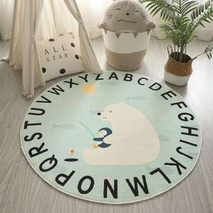 <span class=keywords><strong>Tapis</strong></span> de jeu rond en coton pour bébé rampant, matelas de sol avec les 26 lettres, 150cm de grande taille, décoration de chambre d'enfants - Product Image 4