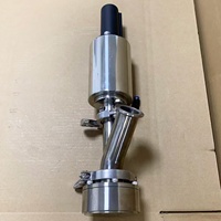 Vanne de vidange à fond plat pneumatique à simple action de type coude, en acier inoxydable SS304 SS316L de qualité alimentaire, certifiée CE, avec TC50.5MM