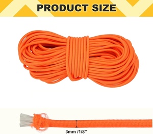 Großhandel Direkt ab Werk Beschichtetes Elastisches <span class=keywords><strong>Bungee</strong></span>-Seil 1/8" Hochbelastbares Polyester Fluoreszierendes Orange für Kleidung Schuhe Kajak Camping - Product Image 2