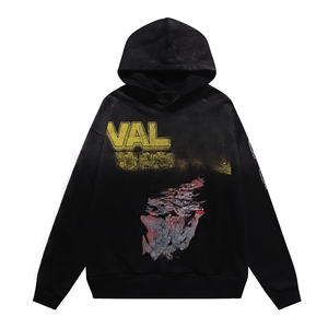 Sweat à capuche oversize VALEE Forevers Vintage Acid Wash avec imprimé graphique <span class=keywords><strong>Hellboy</strong></span>, en coton lourd, style streetwear Y2K - Product Image 2