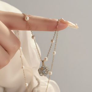 Vendita calda di tendenza di moda argento angelo chiave con strass girocollo stile coreano collane con ciondolo Fine per le donne all'ingrosso - Product Image 2