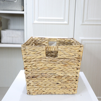 Grand panier de rangement pliable en jonc de mer tressé, écologique, panier à linge en osier, bac de rangement