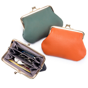 Ando Bag – porte-monnaie en cuir de vache véritable pour femmes, portefeuille à fermeture à pression avec fentes pour cartes, pochette compacte - Product Image 1