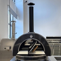 Four à pizza extérieur moderne grande capacité avec poignée en bois, équipement de cuisine extérieur pour barbecue et réceptions dans la cour