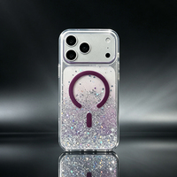 Étui de téléphone magnétique JOYPORODO B162 avec paillettes brillantes dégradées pour iPhone 18 Pro Max, transparent, antichoc, étui fantaisie pour femmes
