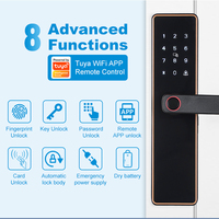 En gros Smart TTLock En Aluminium Manche En Bois Électronique Biométrique D'empreinte Digitale Mot De Passe Carte Code Serrure Numérique Cloud Tuya App