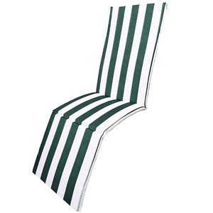 เบาะรองนั่งเก้าอี้อาบแดดในสวน 46x150 ซม. หนา 3.5 ซม. สีเขียวขาวลายทาง พนักพิงสำหรับเก้าอี้ ใช้กลางแจ้ง - Product Image 3