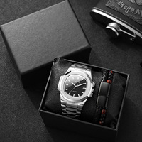Coffret Cadeau 2 Montres Homme à Quartz avec Bracelet en Acier Inoxydable – Vente Flash pour Fêtes, Anniversaires, Déménagement – Idéal pour Papa – Personnalisable