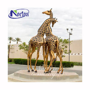 Große lebensgroße Bronze Messing Giraffe Familie Statue Outdoor Garten Dekorationen-Kupfer Wildtier Skulptur aus Metall Handwerk - Product Image 2