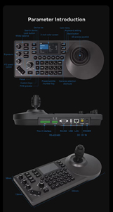 Caméra optique 4K 20X (3 pièces) avec suivi automatique, contrôleur PoE, écran LCD 3 pouces, kit de prévisualisation pour église MC500A - Product Image 6
