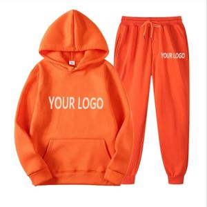 Ensemble de survêtement 2 pièces personnalisé pour homme : sweat à capuche et pantalon de jogging, imprimé ou vierge, noir - Product Image 3