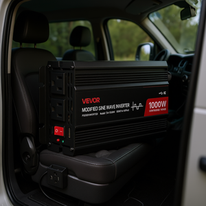 Convertisseur d'ondes sinusoïdales modifiées Vevor 1000W, chargeur de voiture à puissance continue avec 2 prises AC et port USB Type C pour utilisation en camping-car - Product Image 2