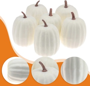 Juego de Calabazas Artificiales de Plástico de Alta Calidad <span class=keywords><strong>Mubai</strong></span>, Color Blanco Leche, Decoración Interior para Otoño, Cosecha, Halloween, Acción de Gracias - Product Image 4