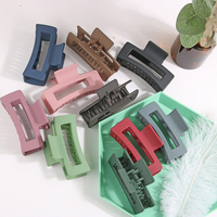 Logo personnalisé Offre Spéciale pinces à cheveux mode rectangulaire mate pinces à cheveux couleur unie en plastique pinces à cheveux pour les femmes