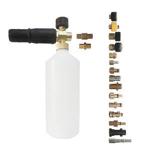 ขวดสเปรย์โฟมแรงดันสูงพร้อมชุดหัวฉีด 14 หัวสำหรับชุดเครื่องมือทำความสะอาดล้างรถพลาสติกทองแดงสแตนเลส - Product Image 1
