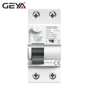 Geya gyl9 10ka série 10ma 30ma 100ma, 300ma 1p + n 2p rccb elcb rcbo fabricante de boa qualidade