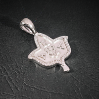 Pendentif Fleur Tulipe AKA en Argent Sterling 925 avec Moissanite VVS, Testeur de Diamant Inclus, Style Hip Hop Bling 2026 pour Hommes et Femmes