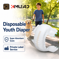 Couches jetables respirantes Kimlead pour adolescents, absorption élevée, pour enfants plus âgés, enversesments nocturnes, incontinence, personnalisables OEM