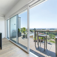 Nouveau système de portes coulissantes en verre, en aluminium, avec porte coulissante