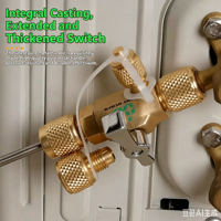 Outil d'installation/démontage de valve anti-fuite avec robinet d'arrêt, corps en laiton, pour unités de climatisation mini-split et centrales R410A R22