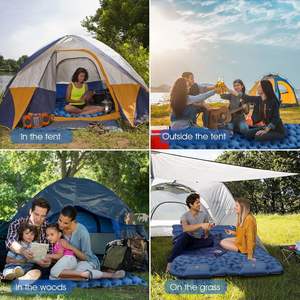 Hafif şişirme Mat uyku pedi kamp-ultralight şişme uyku yerleşik ayak pompası ve yastık yükseltilmiş kompakt Mat - Product Image 5