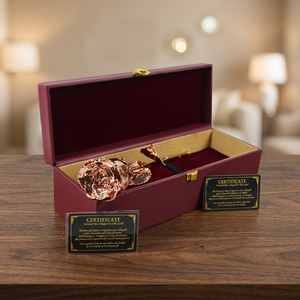 Rosa Real Bañada en Oro Rosa con Caja de Regalo de Alta Calidad, Rosa Eterna Dorada, Regalo para el Día de la Madre, Navidad, San Valentín, Aniversario - Product Image 1