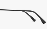 Lunettes Homme Demi-Monture Carrées Grande Monture en Alliage, Lunettes de Vue Myopie Anti-Lumière Bleue, Monture d'Ordinateur