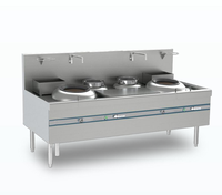 Équipement de cuisson commercial professionnel Gamme de wok à 2 brûleurs en acier inoxydable Table de cuisson basse pression Cuisson au gaz naturel GPL TG