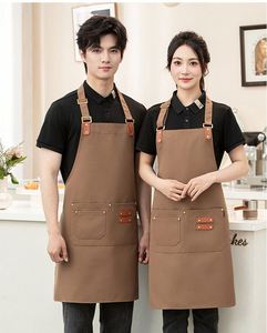 ผ้ากันเปื้อนกันน้ำแบบไม่มีแขน สไตล์เกาหลี สำหรับผู้ใหญ่  ปรับแต่งโลโก้ได้ เหมาะสำหรับงานจัดเลี้ยง ร้านกาแฟ เบเกอรี่ ร้านขายกาแฟ ชานม ซูเปอร์มาร์เก็ต - Product Image 2