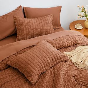 <strong>Lavender</strong> Seersucker King Size Comforter All Season <strong>Bedding</strong> with Printed Pattern Plain Style for Home Use - Product Image 4
