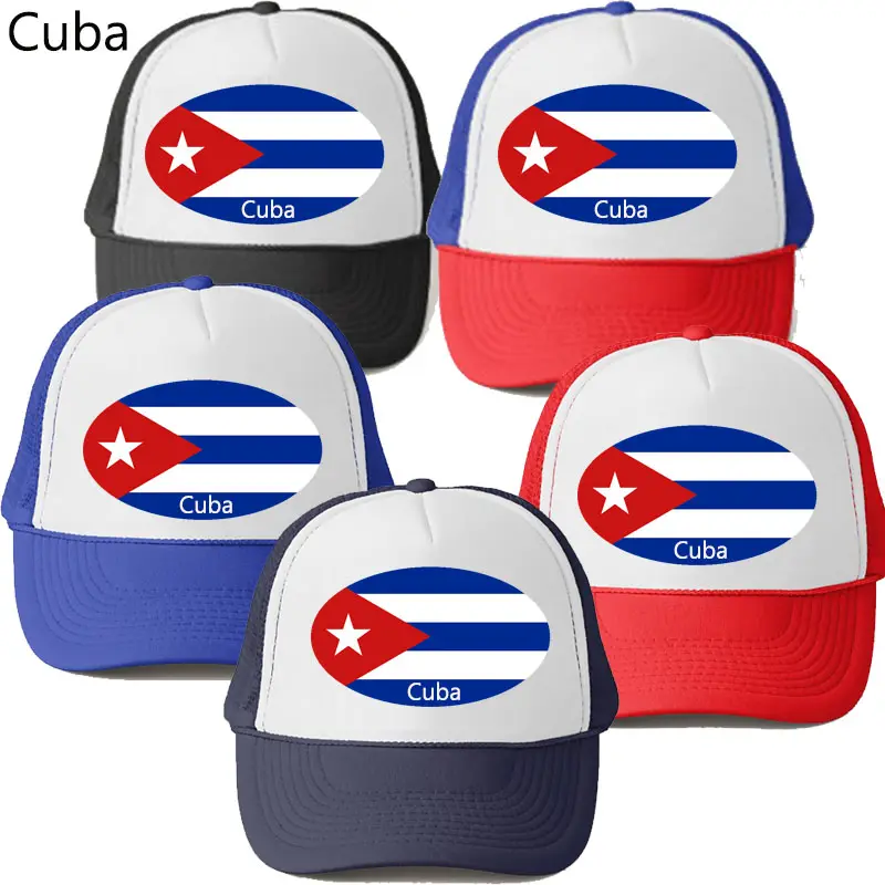 De Vlag Van Cuba Trucker Hoed Baseball Caps Op Maat Gedrukt Elke Patroon Vlag Van Cuba Trucker Hoed