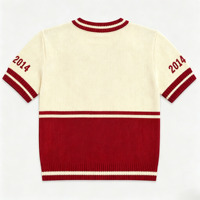 Sweat-shirts à manches courtes pour hommes, tricotés sur mesure, de haute qualité, avec logo animal en jacquard, nouveau style, pull