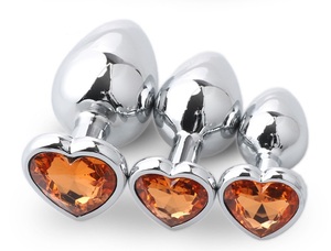 3Pcs/Set Metal Anal <strong>Plug</strong> <strong>Stainless</strong> Fetish Adult Anal Sex Toys <strong>Heart</strong> <strong>Shape</strong> Crystal <strong>Jeweled</strong> Anal <strong>Butt</strong> <strong>Plug</strong> Big for Men Woman - Product Image 3