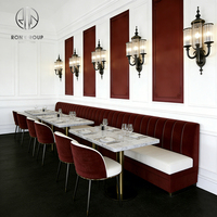 Canapé d'angle semi-circulaire pour café, ensemble chaise et table pour restaurant, mobilier de café