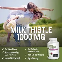 Solilan Capsules de Chardon-Marie de Haute Qualité pour la Détoxification du Foie, Nettoyant du Côlon, Détoxifiant Corporel, Complément Alimentaire 1000mg