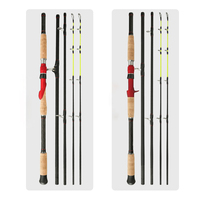 Canne à pêche en fibre de carbone 3 brins avec anneaux en céramique et double embout, action M XH, 1,8m 2,1m 2,4m 2,7m, canne de jigging